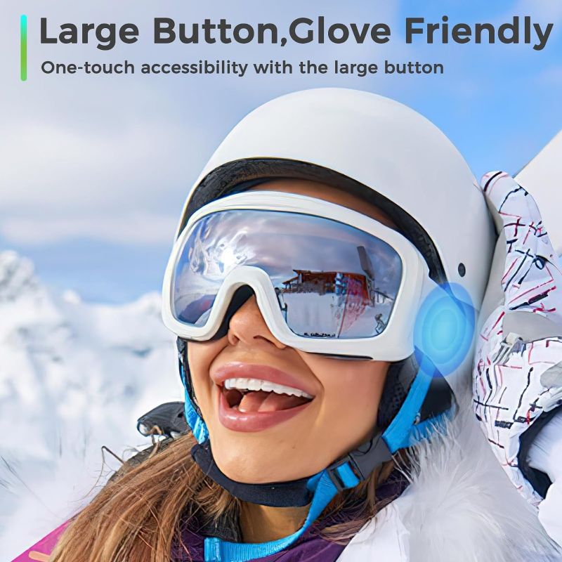 Photo 2 of Ski Helmet Speakers, True Wireless Bluetooth Drop-in HD Headphones with Easy Control Buttons and Built-in Mic for Skiing, Snowboarding Motorcycling, Climbing, Compatible Any Audio Ready Helmet
