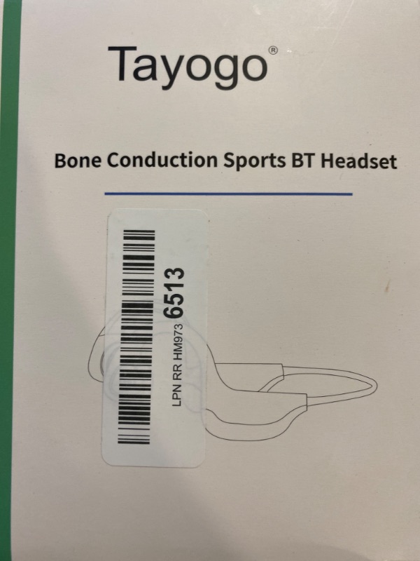 Photo 2 of Tayogo Bone Conduction Headphones, Wireless Bluetooth Bone Conducting Earbuds, Open Ear Headset with Mic, for Running, Cycling, Yoga-Grey
