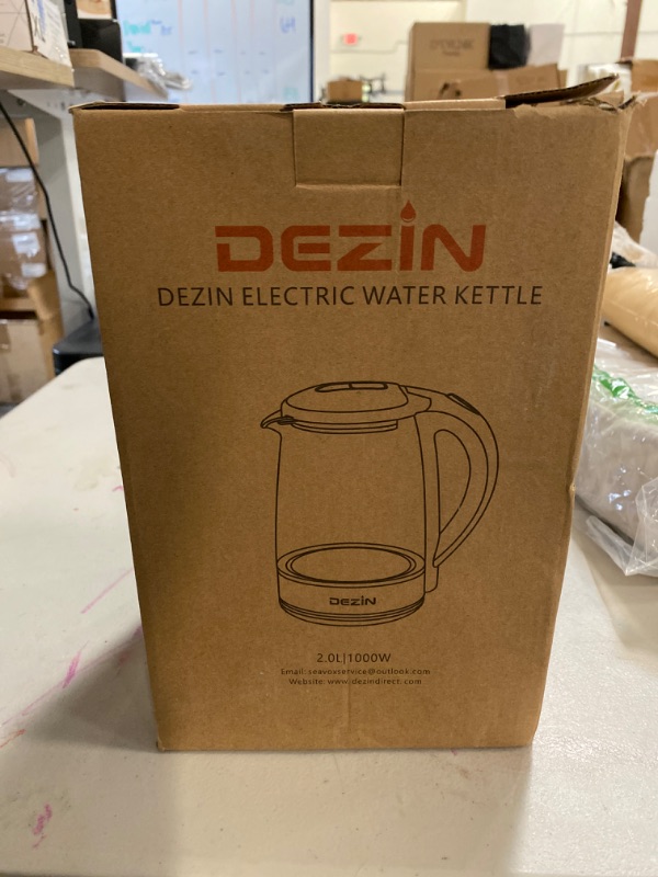 Photo 4 of Dezin Electric Kettle, BPA-Free 2L Electric Water Heater, Glass Electric Tea Kettle, 304 Stainless Steel Hot Water Kettle Warmer with Fast Boil, Auto Shut-Off & Boil Dry Protection, for Coffee, Tea
