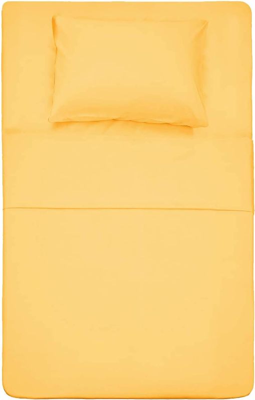 Photo 1 of Best Season 1800 Thread Count Microfiber Fade Resistant Bed Sheet Set(1 Flat Sheet,1 Fitted Sheet and 1 Pillow Cases), Twin, Yellow
