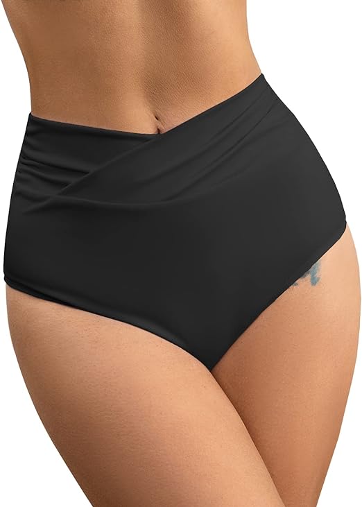 Photo 1 of SherryDC Women's High Waisted V Cut Bikini Bottoms Twist Bathing Suit Swimsuit Bottoms
