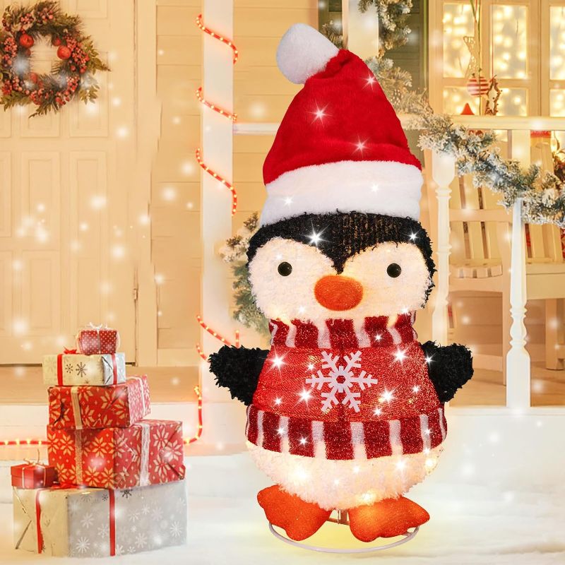Photo 1 of MUMTOP Penguin Christmas Decorations, Indoor Outdoor Christmas Decorations, 28 Inch Pop Up Lighted Penguin,Collapsible Christmas Decorations Outdoor Yard Holiday Decor
