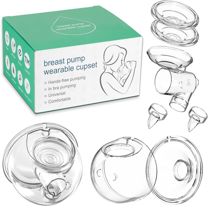 Photo 1 of PDFans Wearable Breast Pump Parts Milk Collector Cup Accessories 24mm Compatible with Momcozy/TSRETE S9/S10/S12 Pump Replacement Parts(1 Whole Bowl), Extra 1pcs Duckbill Valve&Silicone Diaphragm
