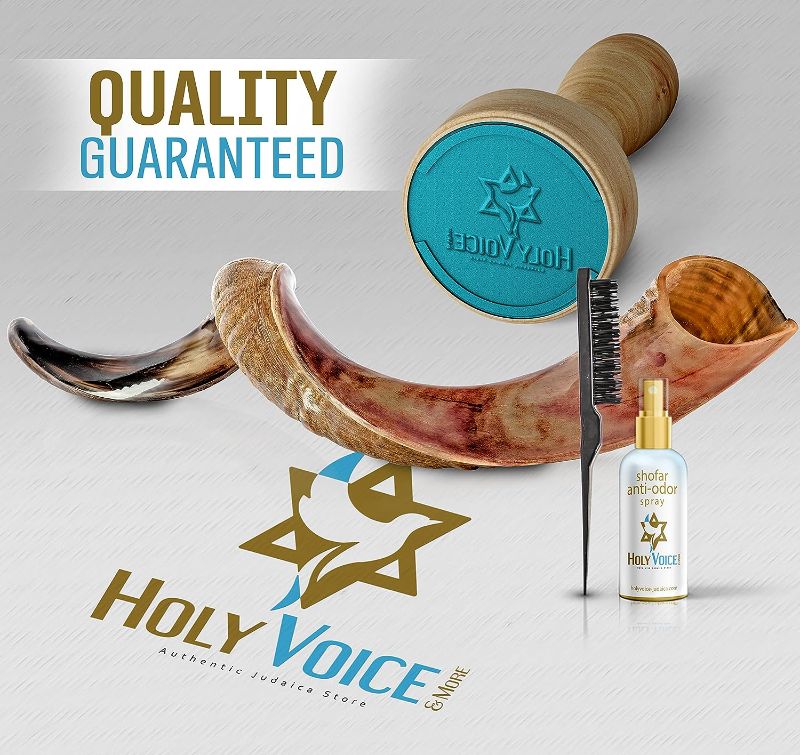 Photo 1 of Kosher Kudu Shofar Horn from Israel – Traditional Half Polished Yemeni Shofar Includes Carrying Bag, Brush, Anti Odor Spray and Blowing Guide - Holy Easy Blowing Ancient Musical Instrument (36"-39")
