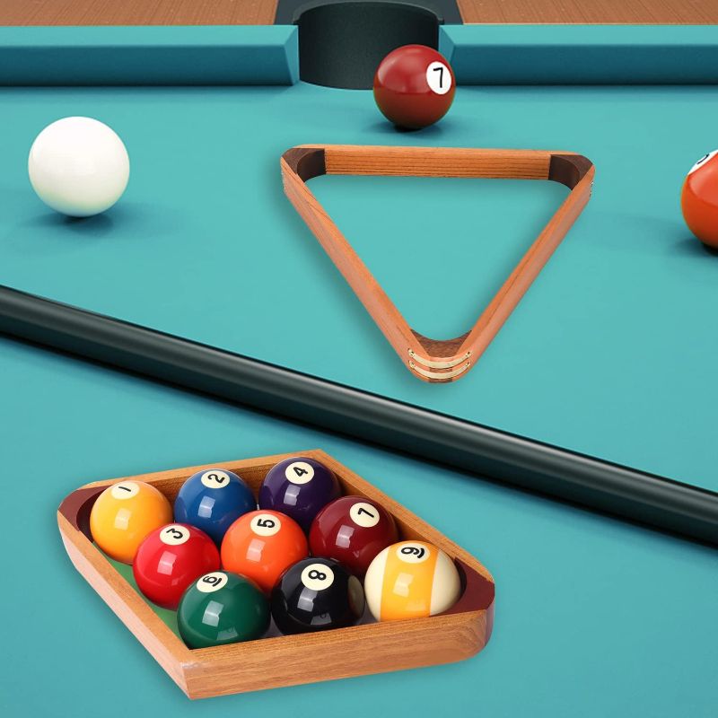 Photo 2 of GSE Solid Wood Billiard 8-Ball Triangle / 9-Ball Diamond Pool Ball Racks for 2-1/4" Pool Balls, Pool Table Accessories
