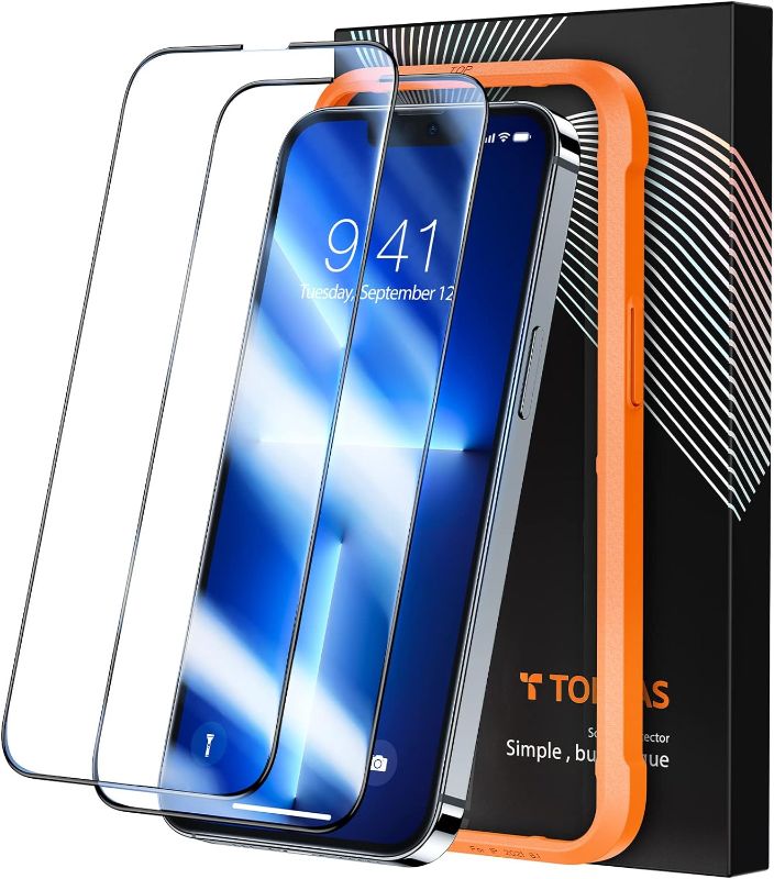 Photo 1 of TORRAS Diamond Shield for iPhone 13 Pro Max Screen Protector for iPhone 14 Plus Phone Screen Saver Ultra Strengthened Tempered Glass [Full Coverage] Shatterproof [Anti-Fingerprint] 2-Pack, 6.7"
