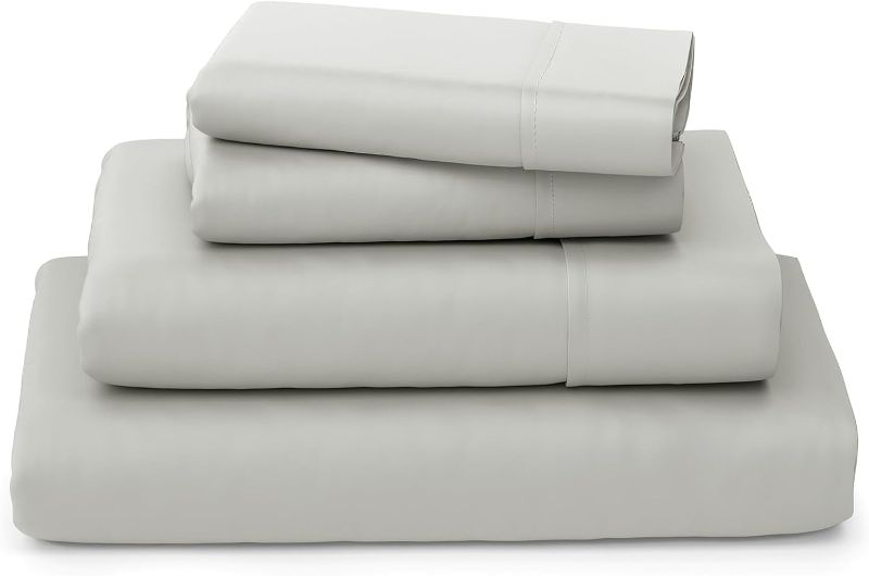 Photo 1 of Cosy House Collection Luxury Bamboo Sheets - Blend of Rayon Derived from Bamboo - Cooling & Breathable, Silky Soft, 16-Inch Deep Pockets - 4-Piece Bedding Set - Queen, Silver
