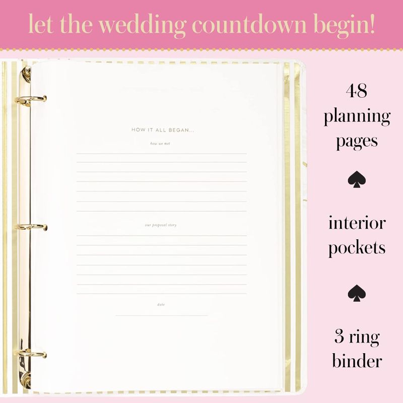 Photo 2 of Kate Spade New York Wedding Planning Book and Organizer, Wedding Binder with Pages for To-Do Lists, Notes, Budgeting, Invitations, Growing Tulips
