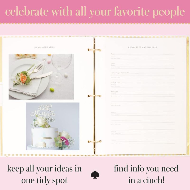Photo 4 of Kate Spade New York Wedding Planning Book and Organizer, Wedding Binder with Pages for To-Do Lists, Notes, Budgeting, Invitations, Growing Tulips
