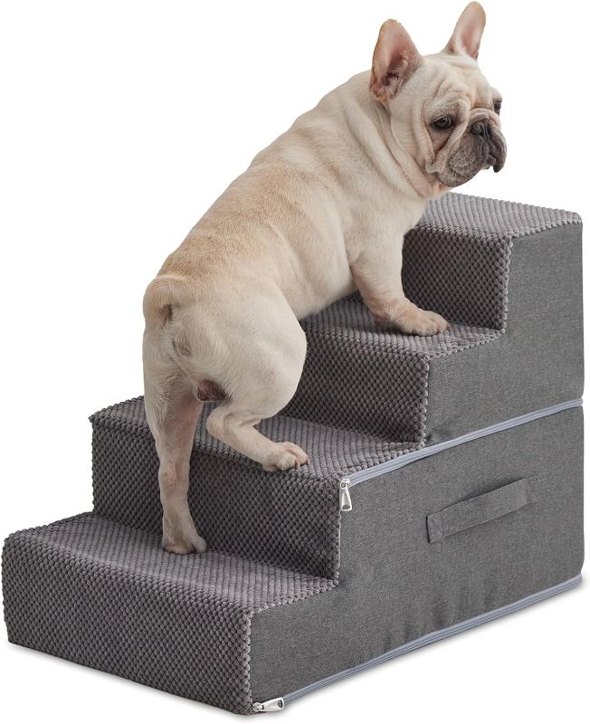 Photo 1 of Dog Stairs for High Beds Dog Steps for Small Dog Sturdy and Stable 4 Step Pet Steps for Couch Easy to Assembly
