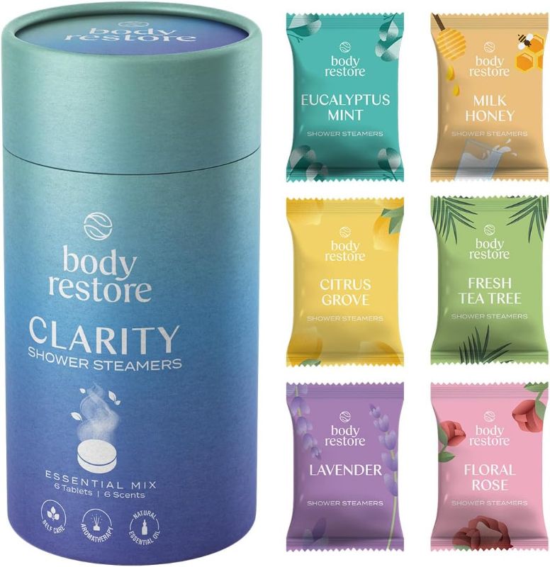 Photo 1 of Body Restore Shower Steamers Aromatherapy 6 Pack - Valentines Day Gifts, Relaxation Birthday Gifts for Women and Men, Stress Relief and Luxury Self Care - Variety
