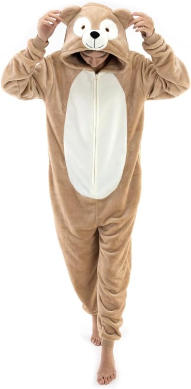 Photo 1 of COSUSKET Snug Fit Unisex Adult Onesie Pajamas, Flannel Cosplay Animal One Piece Halloween Costume Sleepwear Homewear
