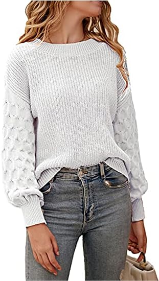 Photo 1 of PRETTYGARDEN Women's 2024 Winter Pullover Sweater Casual Long Sleeve Crewneck Loose Chunky Knit Jumper Tops Blouse
