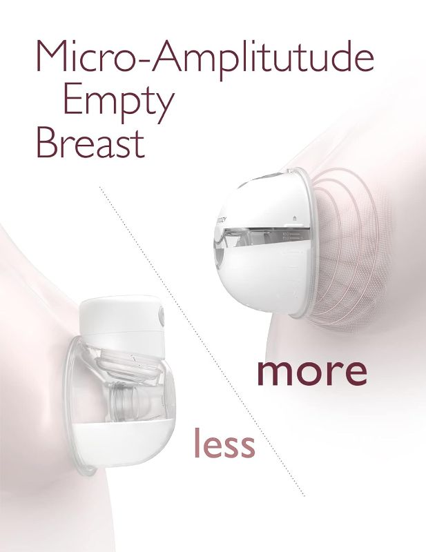 Photo 2 of  Breast Pump Hands Free M5, Wearable Breast Pump of Baby Mouth Double-Sealed Flange with 3 Modes & 9 Levels, Electric Breast Pump Portable - 24mm, 2 Pack Quill Gray
