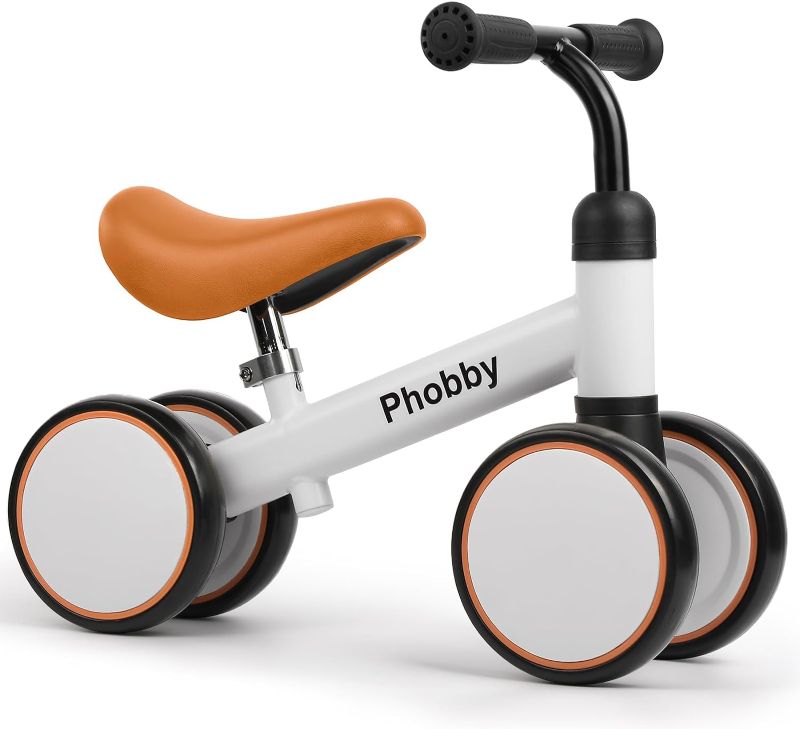 Photo 1 of Phobby Baby Balance Bike for 1 2 3 Years Old Boys Girls, 4 Wheels Toddler Bike with Adjustable Seat, 12-36 Months Kids First Birthday Toy Gift
