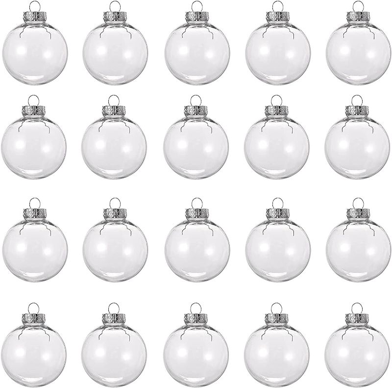 Photo 1 of 20 Pcs Clear Plastic Fillable Ornament Balls, Removable Top Clear Hanging Ornaments Ball, DIY Plastic Ornaments Round Balls, Perfect for Decoration On Christmas Trees, Wedding, Party(60mm)
