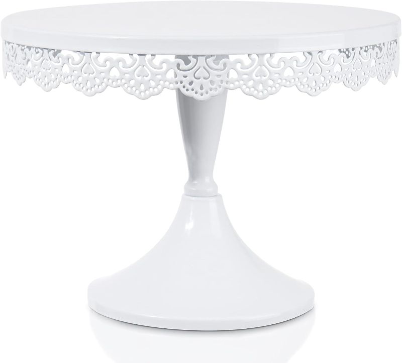 Photo 1 of TRSPCWR White Cake Stand 10in , Metal Dessert Display Stands Cupcake Holder, Decor for Wedding, Birthday, Party, Round
