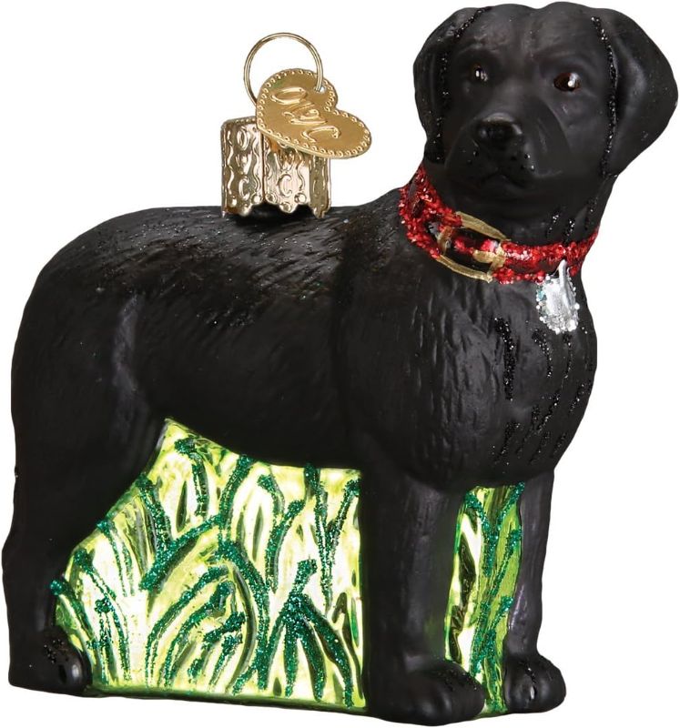 Photo 1 of Old World Christmas Dog Collection Glass Blown Ornaments for Christmas Tree, Standing Black Lab
