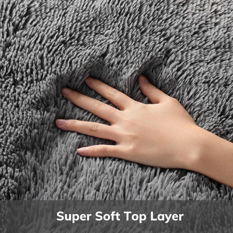 Photo 2 of Ophanie Area Rugs for Living Room 5x7 Grey, Fluffy Shag Large Fuzzy Plush Soft Throw Rug, Gray Large Shaggy Floor Big Carpets for Bedroom, Kids Home Decor Aesthetic, Nursery
