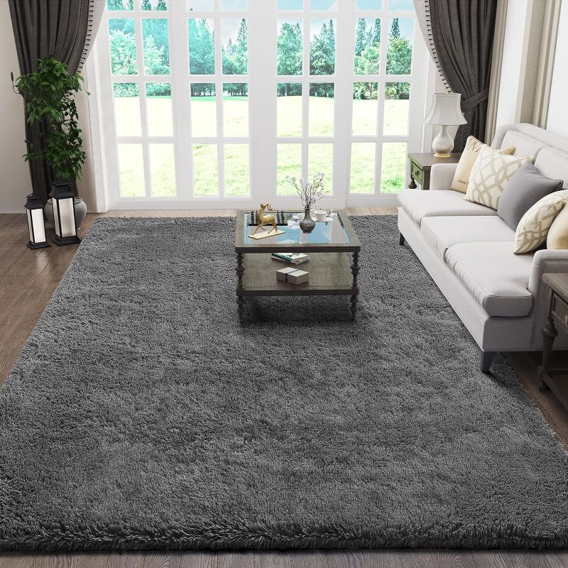 Photo 1 of Ophanie Area Rugs for Living Room 5x7 Grey, Fluffy Shag Large Fuzzy Plush Soft Throw Rug, Gray Large Shaggy Floor Big Carpets for Bedroom, Kids Home Decor Aesthetic, Nursery
