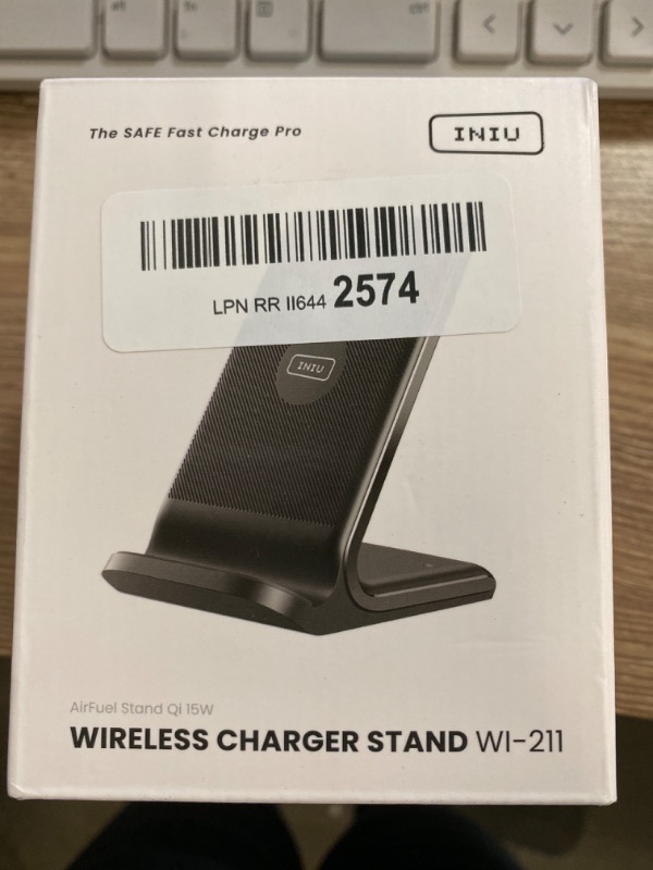 Photo 3 of INIU Wireless Charger, 15W Fast Qi-Certified Wireless Charging Station with Sleep-Friendly Adaptive Light Compatible with iPhone 15 14 13 12 Pro XS 8 Plus Samsung Galaxy S23 S22 S21 Note 20 Google etc
