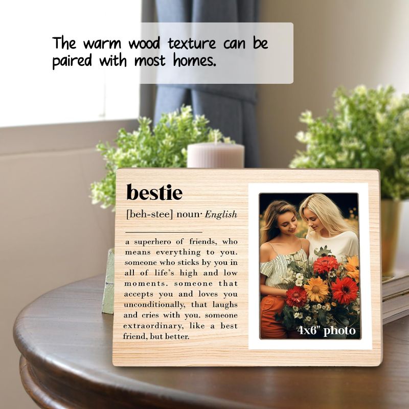 Photo 3 of Itsoly Best Friends Picture Frame Gift, Best Besties Frame, Friend Birthday Christmas Gifts, Bestfriend, Friendship Photo Picture Frame Gifts for Soul Sisters 4x6 Inch Photo12P108

