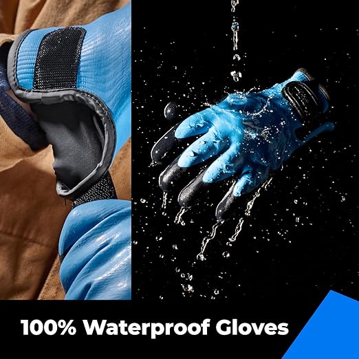 Photo 2 of 100% Waterproof Gloves for Men and Women, Winter Work Gloves for Cold Weather, Touchsreen, Thermal Insulated Freezer Gloves
