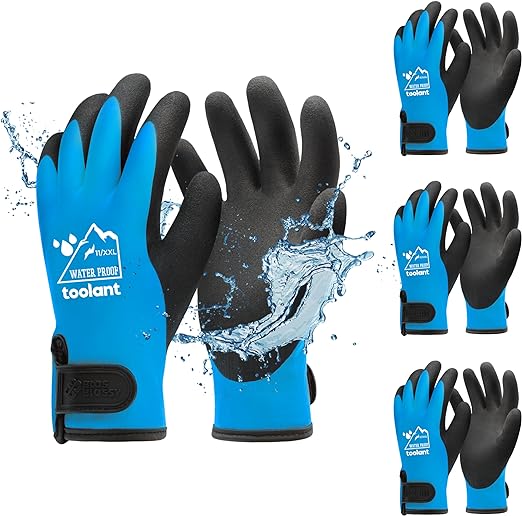 Photo 1 of 100% Waterproof Gloves for Men and Women, Winter Work Gloves for Cold Weather, Touchsreen, Thermal Insulated Freezer Gloves
