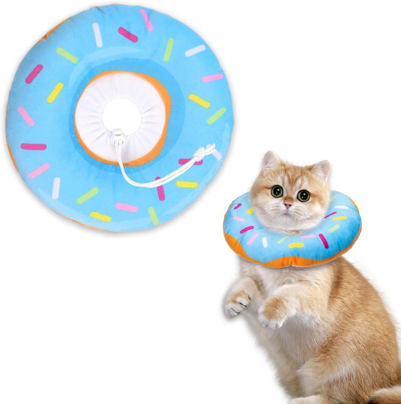 Photo 1 of Hpetppy Cat Cone Collar Soft, Cat Recovery Collar for Wound Healing Cute Cat Donut Adjustable Cat Cones to Stop Licking Comfortable Lightweight Neck Elizabethan Collars for Cats Kittens After Surgery
