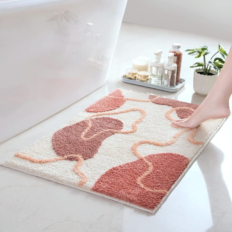 Photo 1 of ANNARUGER Bathroom Rug, Extra Soft Shaggy Bath Rug, Ultra Absorbent Microfiber Bathroom Floor Mat, Machine Wash, Bath Mat for Bathroom Non Slip for Tub, Shower, Bath Room (20"x 32")
