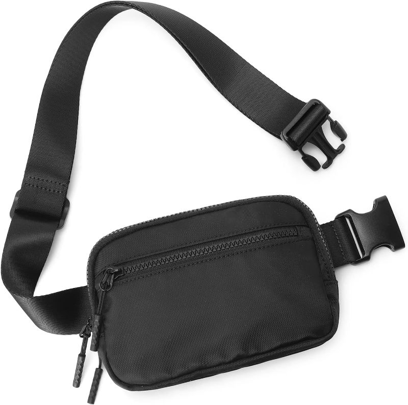 Photo 1 of WESTBRONCO Fanny Packs for Women Men, Belt Bag with 4 Zipper Pockets, Fashion Waist Packs, Lightweight Crossbody Bags with Adjustable Strap for Workout/Running/Hiking (Black)
