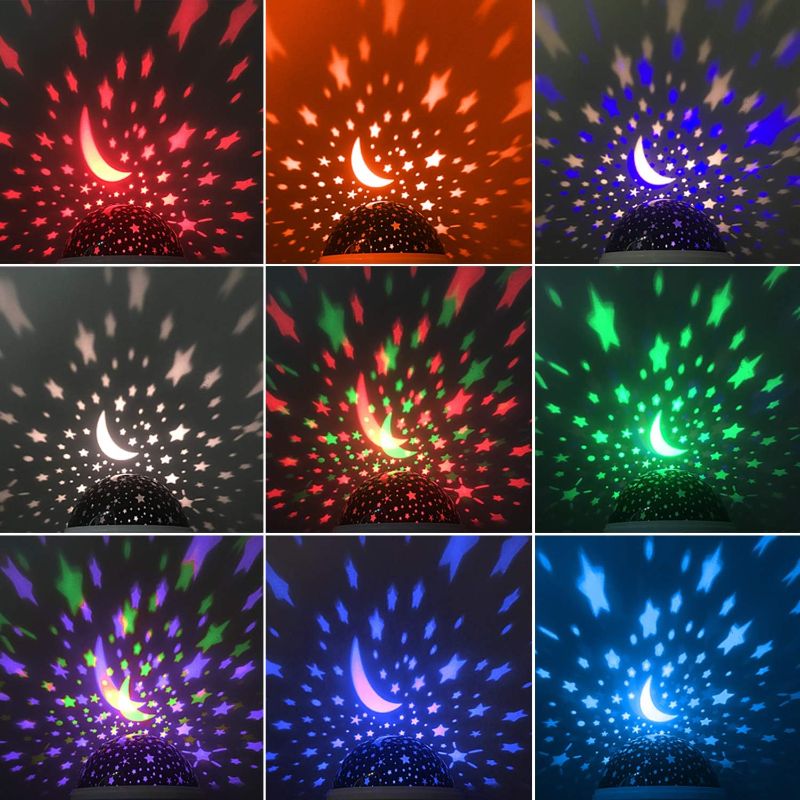 Photo 3 of Fortally Kids Star Night Light, Nebula Star Projector 360 Degree Rotation - 4 LED Bulbs 12 Light Color Changing with USB Cable, Romantic Gifts for Men Women Children
