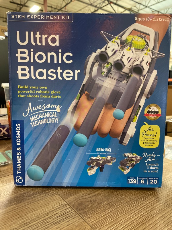 Photo 3 of Thames & Kosmos Ultra Bionic Blaster STEM Experiment Kit | Construct a Robotic Foam Dart Blasting Glove | Challenging Build, Learn About Mechanical Technology & Engineering
