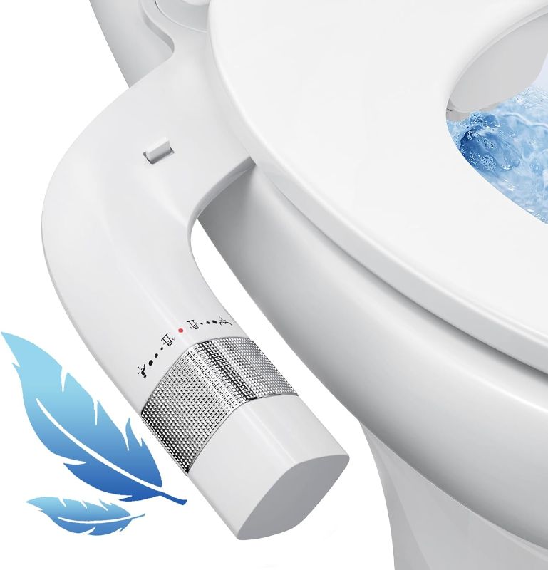 Photo 1 of Veken Ultra-Slim Bidet Attachment for Toilet, Non Electric Dual Nozzle (Posterior/Feminine Wash) Hygienic Bidets Existing Toilets Seat, Adjustable Angle Water Pressure, Self Clean, Water Sprayer Baday
