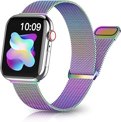 Photo 1 of Rabini Magnetic Bands Compatible for Apple Watch Band 40mm Women 38mm 41mm 42mm 44mm 45mm 49mm Men, Stainless Steel Mesh Metal Adjustable Sport Strap Wristband iWatch Series 9 8 7 6 5 4 3 2 1 SE Ultra
