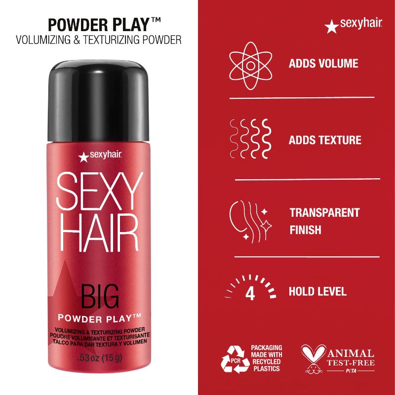 Photo 3 of SexyHair Big Powder Play Volumizing & Texturizing Powder | Colorless on Hair | Fragrance Free
