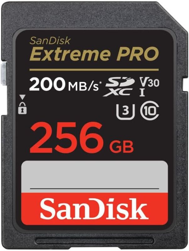 Photo 1 of SanDisk 256GB Extreme PRO SDXC UHS-I Memory Card - C10, U3, V30, 4K UHD, SD Card - SDSDXXD-256G-GN4IN, Dark gray/Black
