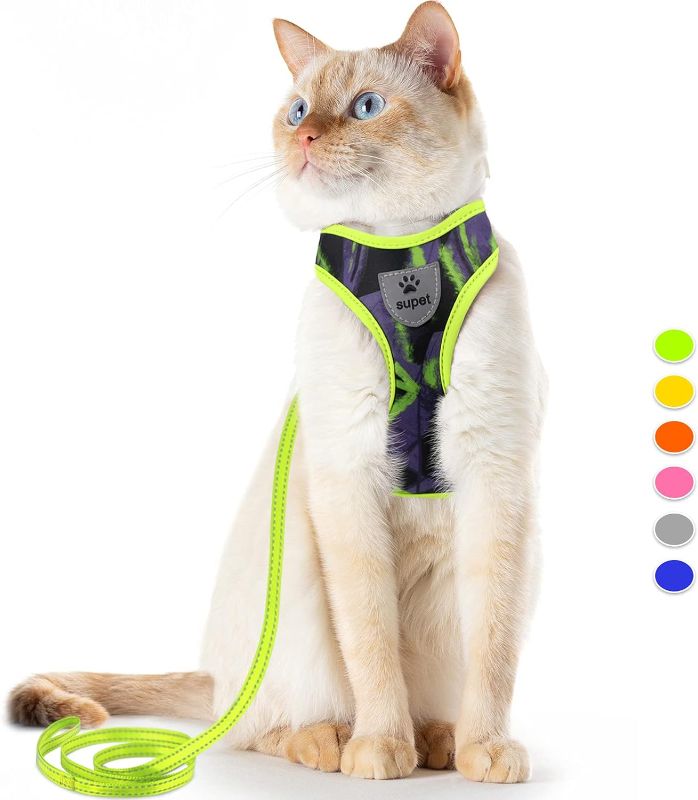 Photo 1 of Supet Cat Harness and Leash Escape Proof, Adjustable Breathable Cat Vest Harness with Reflective Trim, Cat Leash and Harness Set for Large Small Cats Kittens Puppies
