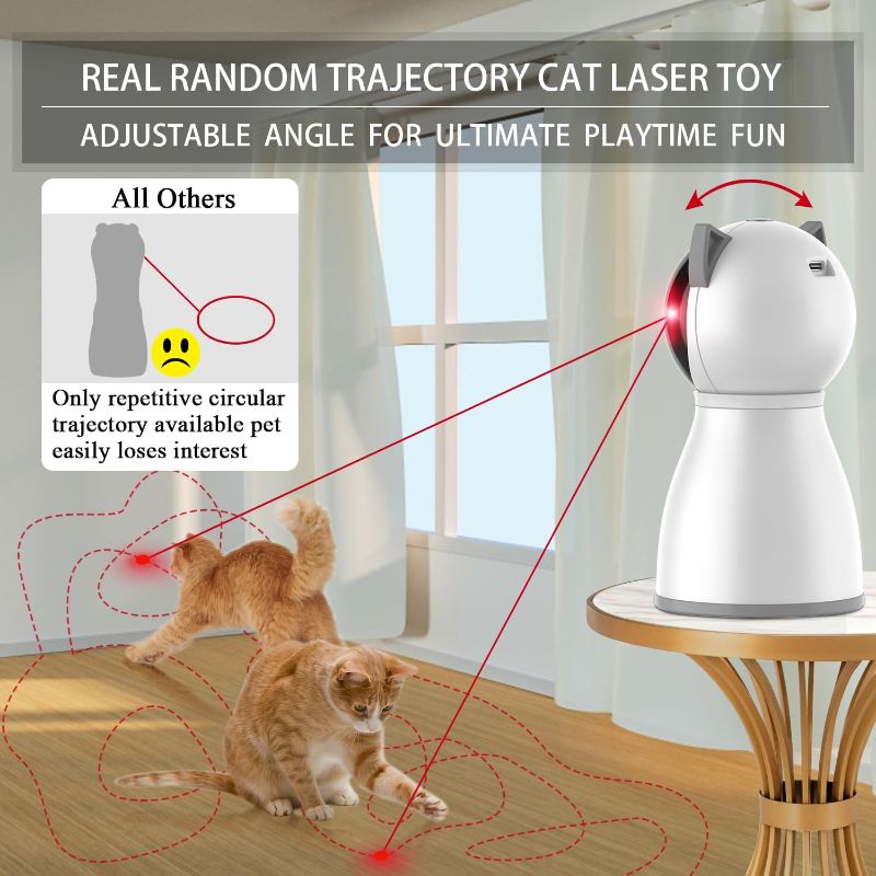 Photo 2 of YVE LIFE Laser Cat Toys for Indoor Cats,The 4th Generation Real Random Trajectory Motion Activated Rechargeable Automatic Cat Laser Toy,Interactive Cat Toys for Bored Indoor Adult Cats/Kittens/Dogs

