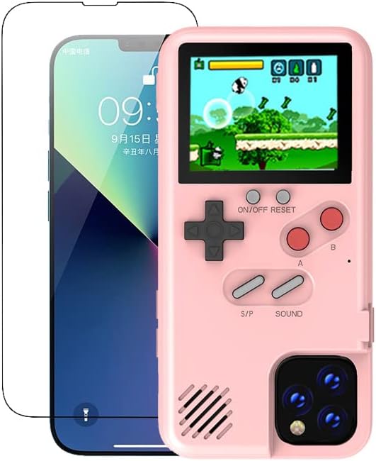 Photo 1 of Playable Gameboy Phone Case for iPhone 13 Pro Max - 36 Built-in Games, Color Display, Pink Retro Gaming Bumper by GO-VOLMON
