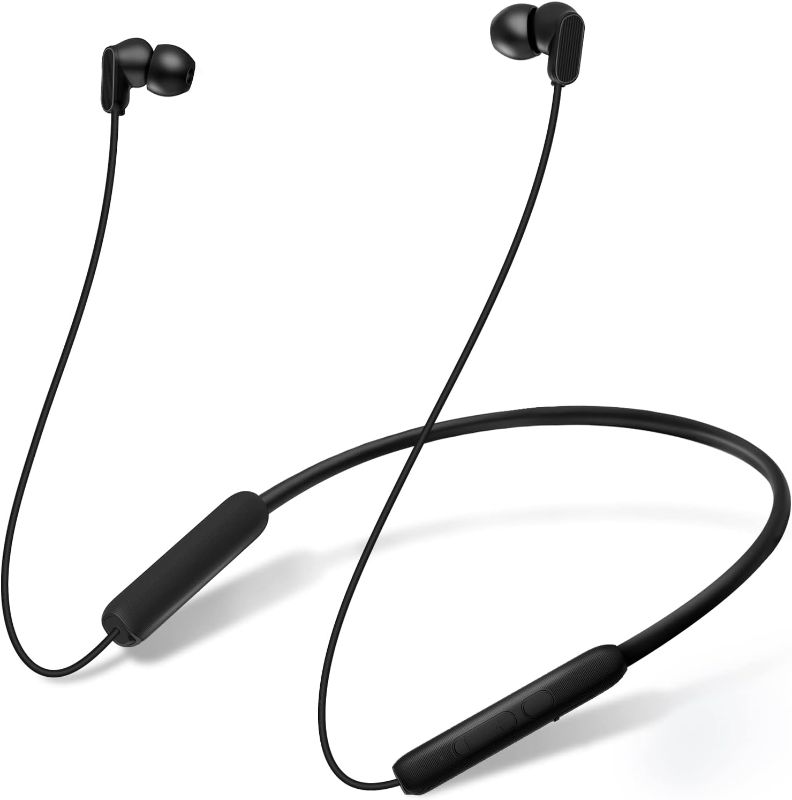 Photo 1 of TONEMAC N18 Neckband Bluetooth Earbuds, Wireless Bluetooth 5.2 Headphones with Microphone, Ultra-Lightweight Comfort, IPX7 Waterproof, Deep Bass Strong Beat, 20H Playtime, Magnetic Earphones -Black
