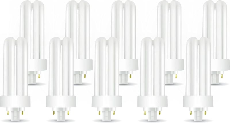 Photo 1 of Circle (10 Pack) PLT-26W 841, 4 Pin GX24q-3, 26 Watt Triple Tube, Compact Fluorescent Light Bulb
