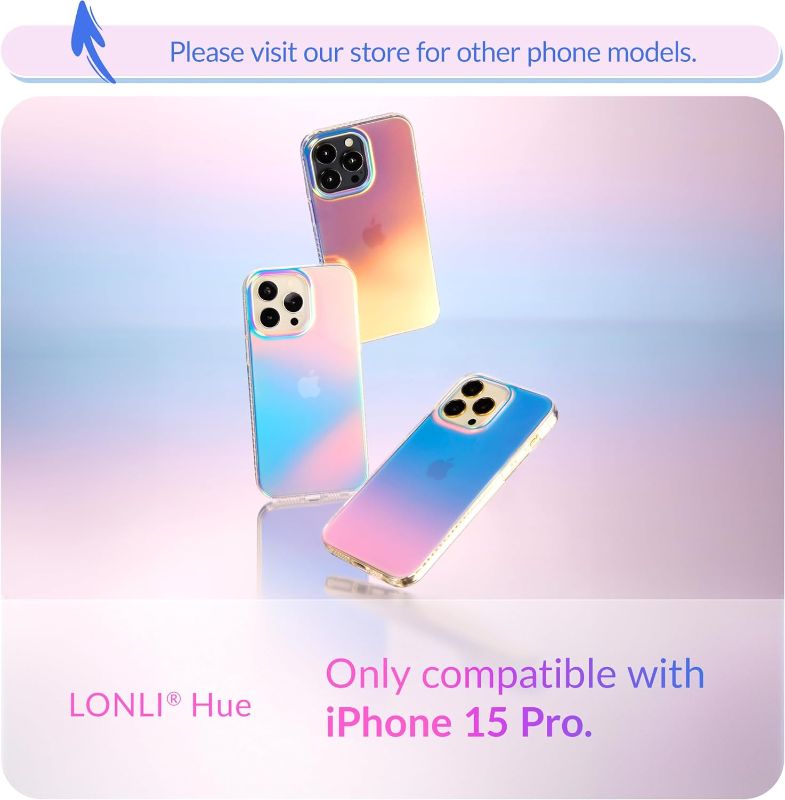 Photo 2 of LONLI Hue - for iPhone 15 Pro Case - Iridescent [10FT Drop Protection] - Shockproof Cover with Color Changing Effect | Cute and Unique for Women, Girls and Men (2023)
