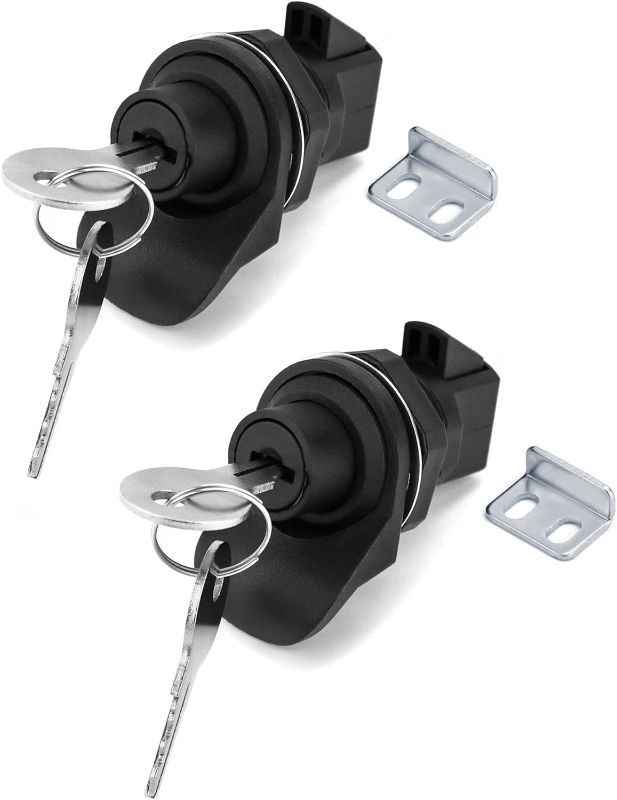 Photo 1 of QWORK Push Button Latch, 2 Pack Plastic Push-to-Close Latches for Boat/Motorcycle Glove Box Locks

