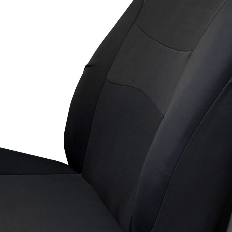 Photo 3 of FH Group Car Seat Covers Front Set Black Cloth -Seat Covers for Low Back Car Seats with Removable Headrest,Universal Fit,Automotive SeatCover,Airbag Compatible Car Seat Cover for SUV,Sedan,Van

