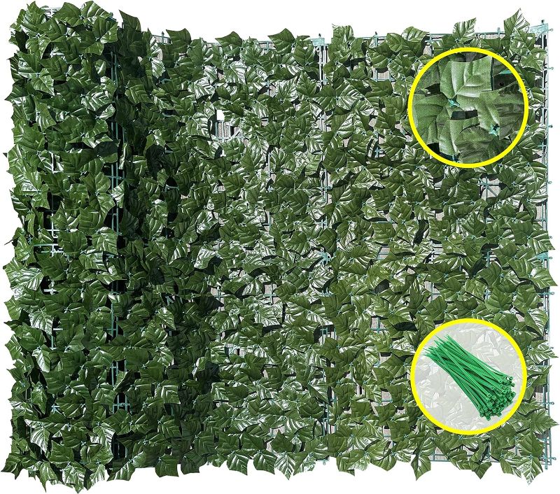Photo 1 of Artificial Ivy Balcony Privacy Screen, UV Coated Faux Ivy Privacy Fence Screen - Expandable Fake Ivy Fence - Ivy Fence Privacy Screen, Artificial Ivy Privacy Fence, Patio Decor For Fences Up To 4 Feet
