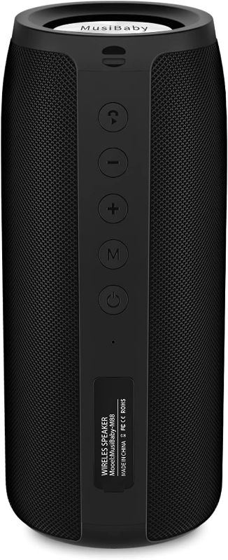 Photo 1 of Bluetooth Speaker,MusiBaby M88 Speaker,Speakers Bluetooth Wireless,Dual Pairing, Bluetooth 5.0,Loud Stereo Sound,Booming Bass,30H Playtime for Home& Outdoor Party,Beach,Gifts(Black)
