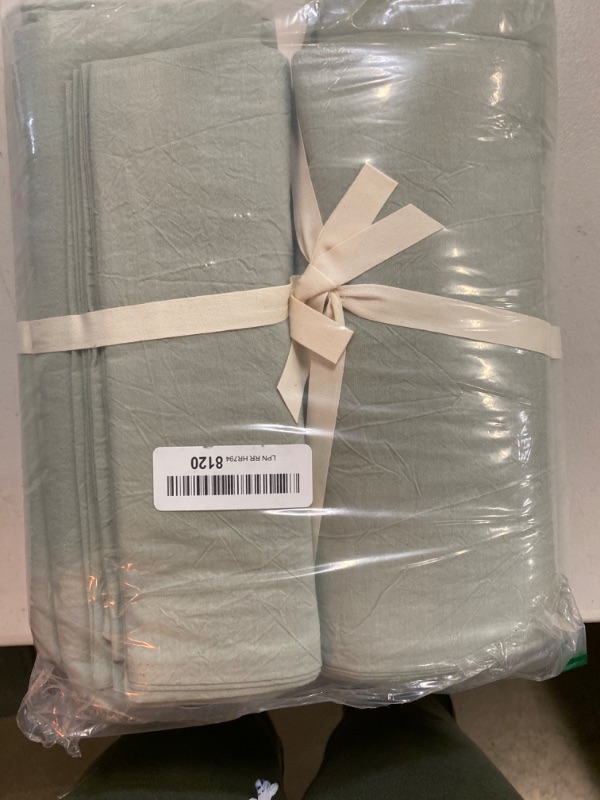 Photo 2 of MILDLY Queen Duvet Cover - 100% Washed Microfiber Super Soft October Mist Sage Comforter Cover Set 3 Pieces Bedding Set with Zipper Closure & Corner Ties
