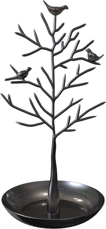 Photo 1 of WELL-STRONG Jewelry Tree Necklace Earring Holder Modern Cute Bird Jewelry Stand for Women Girls Teen Black
