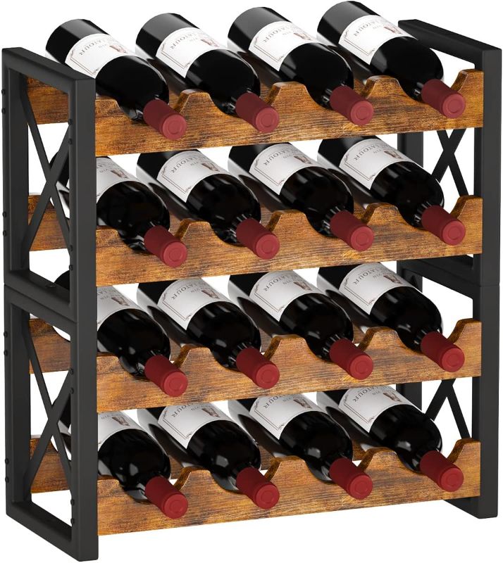 Photo 1 of Homeiju 2-in-1 Wine Rack Countertop, Small Wine Rack Organizer Holder, Wooden Wine Rack Inserts for Cabinet, Stackable Wine Rack for Kitchen,Home Bar

